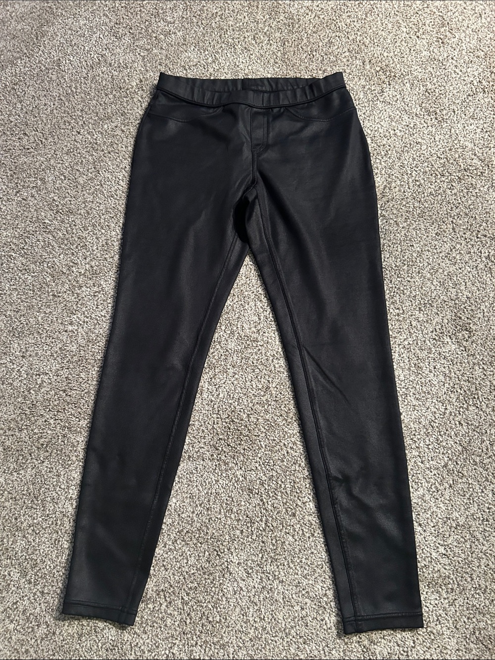 HUE Black Faux Leather Leggings